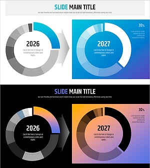 신문 와이드 파워포인트 템플릿 도넛차트