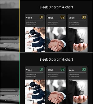 비즈니스 목표 설정 3단계 다이어그램 슬라이드