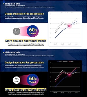 곡선 테마 보라색 템플릿 꺾은선 차트 – 사업추진 전략을 시각화하다