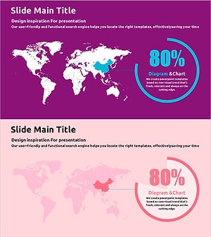Colors Theme Presentation Template - Map & Donut Chart
