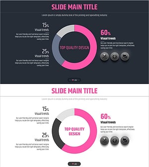 4색 도넛 차트 인포그래픽 – 사업현황 전달