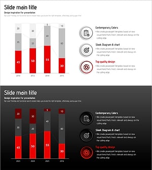 종이접기 템플릿 비전 세로막대 그래프 – 전략적 사업 추진