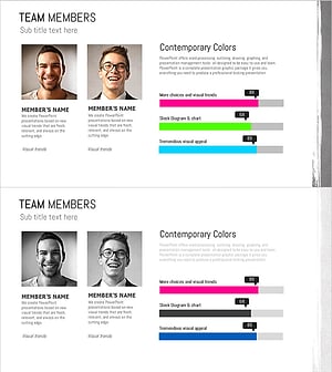 팀 멤버 소개를 위한 페인트 스플래쉬 프레젠테이션 템플릿