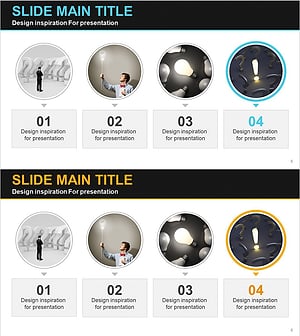 아이디어 개발 단계를 시각화한 다이어그램 슬라이드