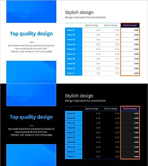 블루라인 와이드 템플릿 테이블2 – 재무 계획을 위한 스타일리시한 디자인