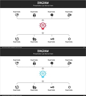 비즈니스 주요 서비스 모음을 위한 다이어그램 슬라이드