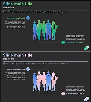 비즈니스맨 실루엣 다이어그램 – 사업 전략의 시각화