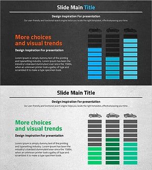 자동차 와이드 PPT 템플릿 게이지 – 성과와 트렌드