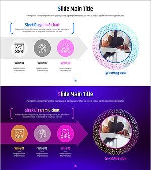 기하학 패턴 와이드 PPT 화살표 다이어그램 – 운영계획 및 설비투자 전략