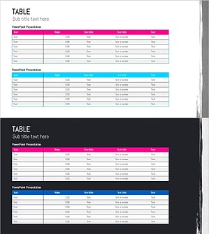다채로운 페인트 스플래쉬 테이블 슬라이드 – 재무 성과를 한눈에