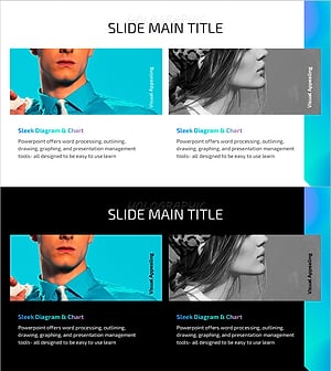 홀로그램 와이드 PPT 이미지 텍스트 슬라이드 – 고객 분석 및 성공 사례