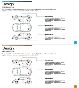 자동차 서비스 구성내용 생동감 있게 표현한 다이어그램 슬라이드