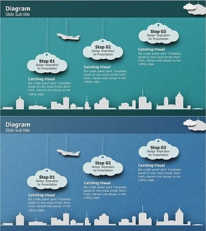 비즈니스 전략 구름 다이어그램 – 명확한 비전과 전략적 흐름