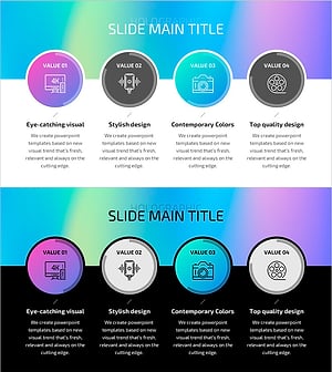 홀로그램 와이드 PPT 다이어그램 – 강렬한 사업 소개