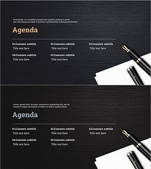 만년필 회사 조직도를 시각화한 도식적 슬라이드