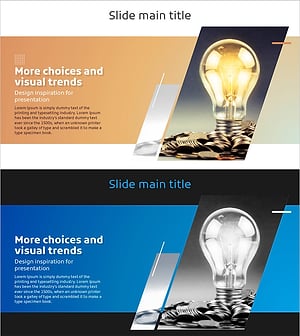 도트패턴으로 구성된 와이드 파워포인트 템플릿 이미지 & 텍스트