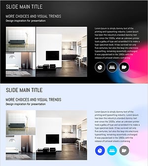 원형 그라데이션 템플릿으로 사업 비전 및 전략 시각화