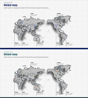Blue Green Global Map - Visual for Market Entry Strategy