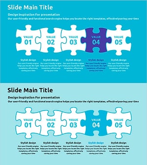 컬러 테마 템플릿 퍼즐 다이어그램 – 매력적인 프로그램 소개
