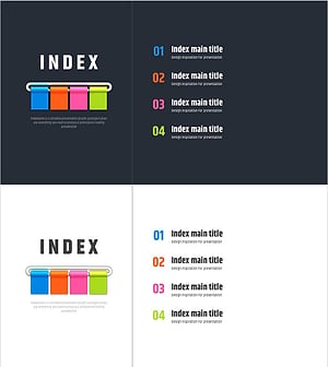 4색 인포그래픽 템플릿 목차 – 심플하고 밝은 분위기
