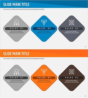 종이접기 템플릿 다이어그램4 – 사업 비전 및 전략