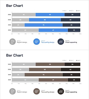 Segmented Horizontal Bar Graph Slide - Market and Competitor Analysis