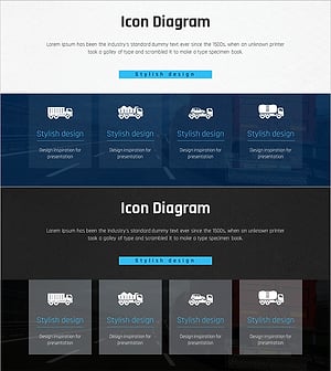 운송 서비스 소개 – 스타일리시한 아이콘 다이어그램