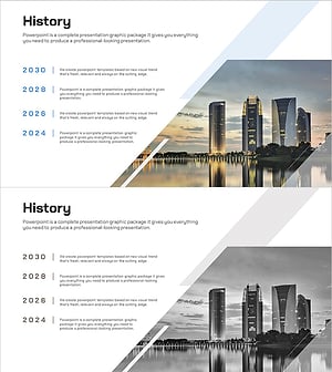 사업 연혁 소개 슬라이드 – 기업의 성장 스토리