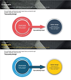 모던 테마 마케팅목표 다이어그램 - 전략적 흐름 지원
