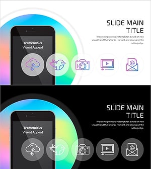 홀로그램 와이드 PPT 목업3 – 혁신적인 제품 소개