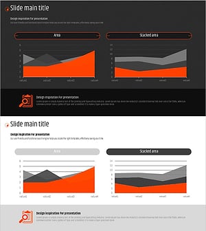오렌지 육각형 템플릿 영역차트