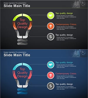 전구 모양 구성내용 다이어그램 – 비즈니스 전략 시각화