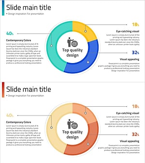 원형 다이어그램으로 디자인 영감 전달 – 시각적으로 매력적인 프레젠테이션