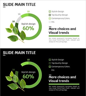 트렌드 컬러 도넛 차트 슬라이드 템플릿 – 시장 및 경쟁사 분석