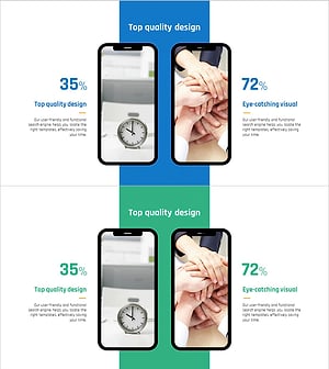 비교 분석 핸드폰 목업 그래프 – 시장 경쟁 우위