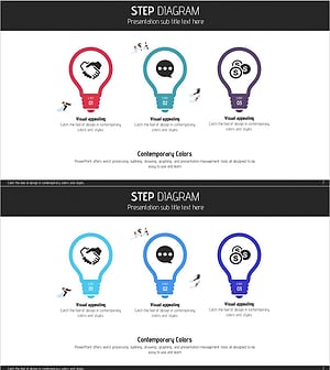전구 모양 폐쇄 다이어그램 – 사업 전략과 목표 시각화
