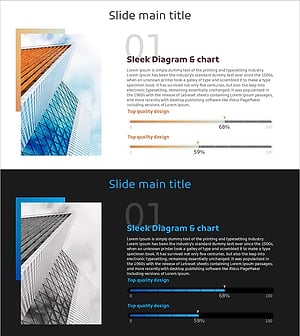도트패턴 와이드 PPT 템플릿 이미지&텍스트 – 마케팅 전략 소개