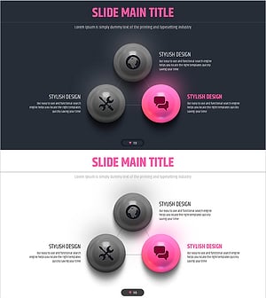 4색 인포그래픽 슬라이드 - 사업비전 및 전략 소개