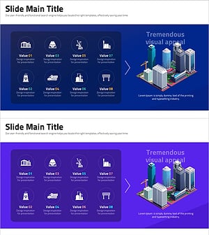 성과 중심 비즈니스 비주얼 슬라이드 – 도시적 감성을 담다