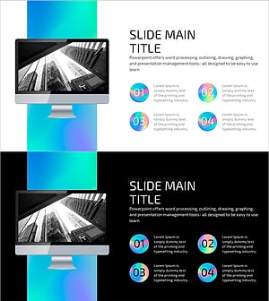 홀로그램 와이드 PPT 목업 – 제품/서비스 소개