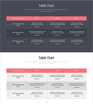 심플 피피티 와이드 템플릿 평가 테이블 - 데이터 비교를 간편하게