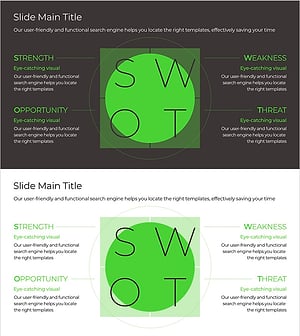 SWOT 분석 다이어그램을 활용한 그린&그레이 템플릿