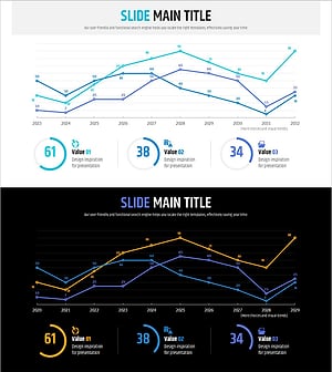 신문 와이드 파워포인트 템플릿 꺾은선 그래프 - 시장 분석과 매출 성과