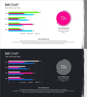 페인트 스플래쉬 바 차트 템플릿 – 시장 분석과 전략