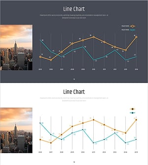 Simple PowerPoint Wide Template Line Chart