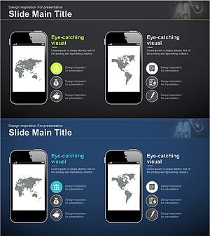 타겟 지역 목표 & 핸드폰 목업 – 마케팅 계획 전략의 시각화