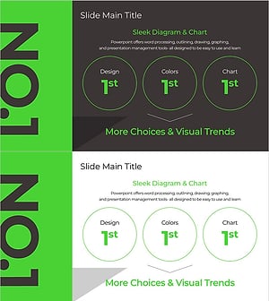 Green & Gray Wide Template Diagram4 - Convey Vision and Strategy