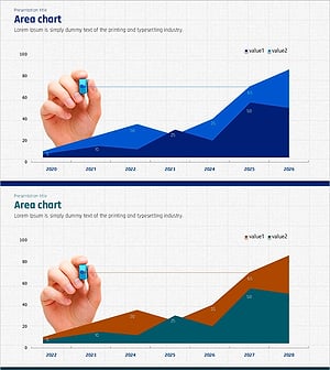 블루 그린 형광펜 영역형 차트 – 시장 분석과 전략 수립을 위한 도구