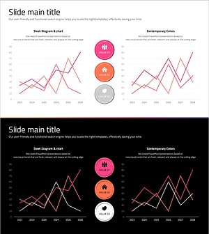 소셜 네트워크 와이드 템플릿 꺾은선 차트 - 시장 경쟁 분석