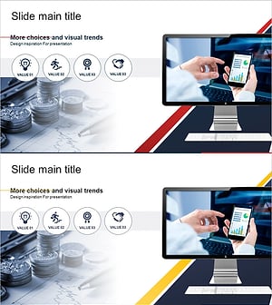 비즈니스 솔루션 특성을 강조한 다이어그램 슬라이드